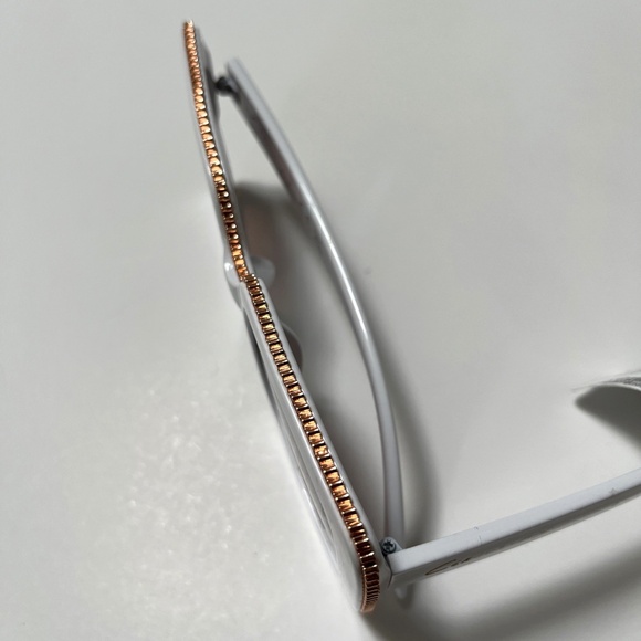 New Original CIRCUS BY SAM EDELMAN Oversized Square Sunglasses White Gold Trim - Picture 5 of 7